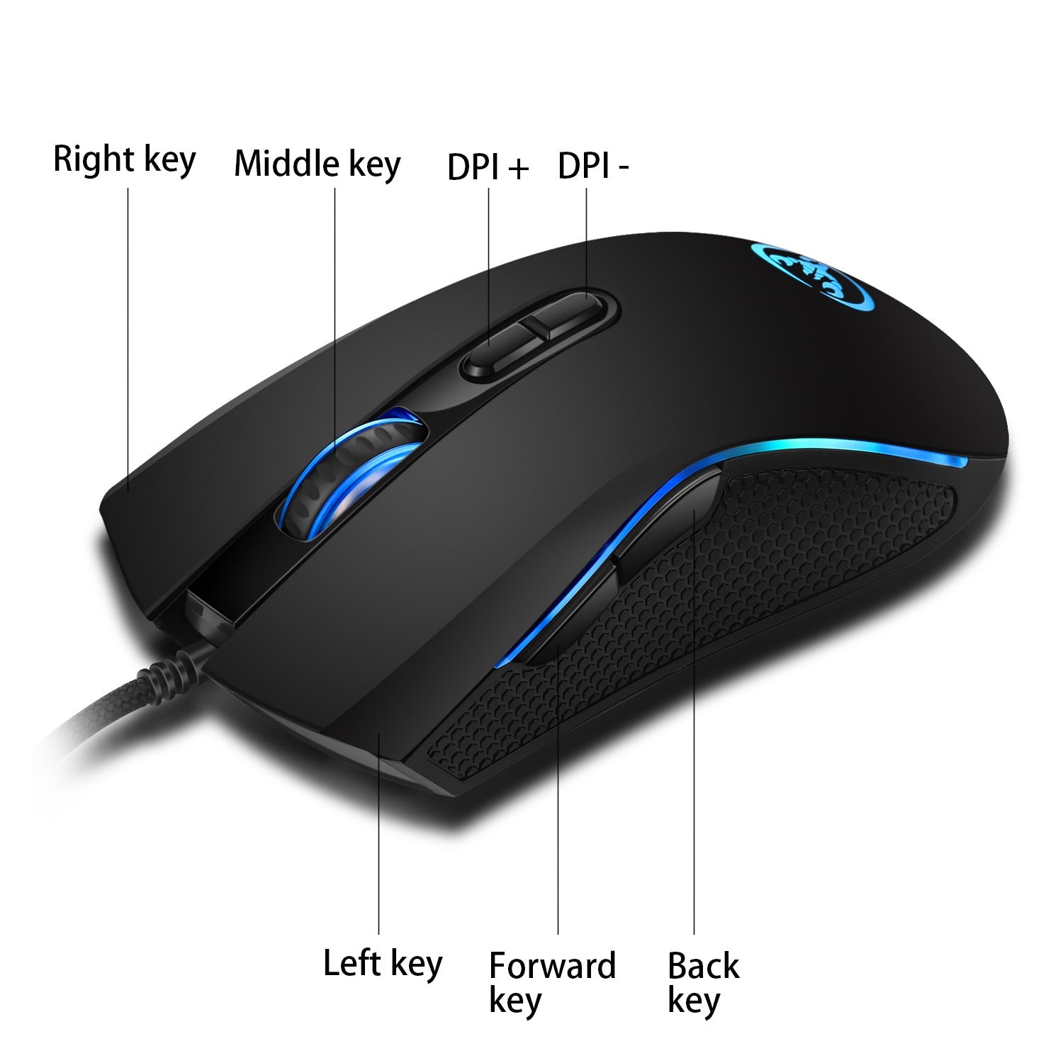 Keyboard And Mouse Suit Color Backlight White And Black Mixed Color