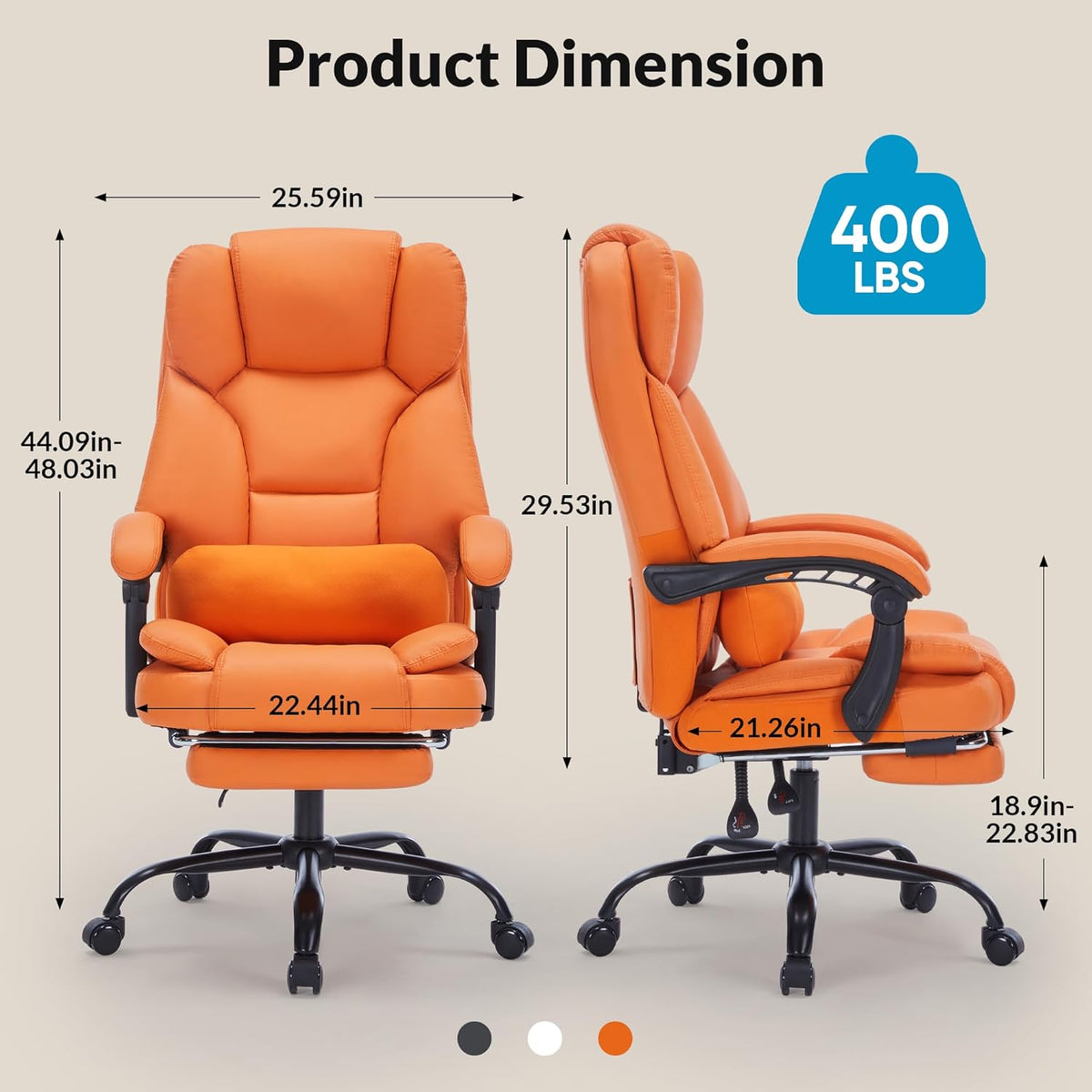 Office Chair with Foot Rest and Lumbar Support