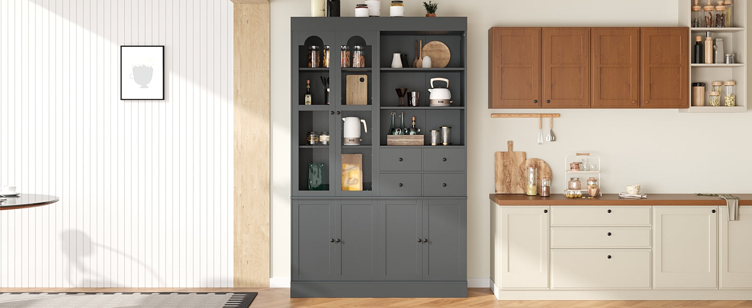 TOPMAX Freestanding Buffet with Hutch