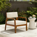 Outdoor Acacia Wood Armchair with Weather-Resistant Cushions