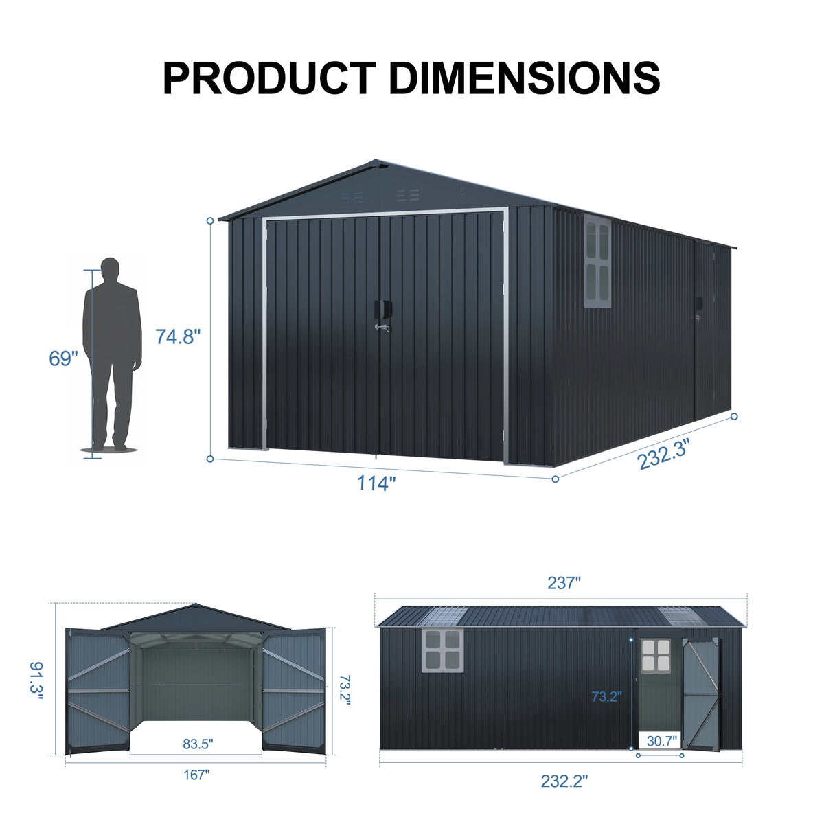 Outdoor Storage Shed 20x10 FT