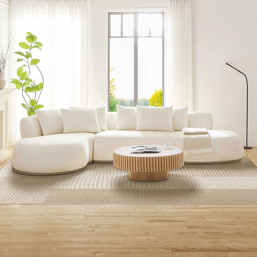 134.63'' Oversized L-Shape Sectional Sofa with Ottoman