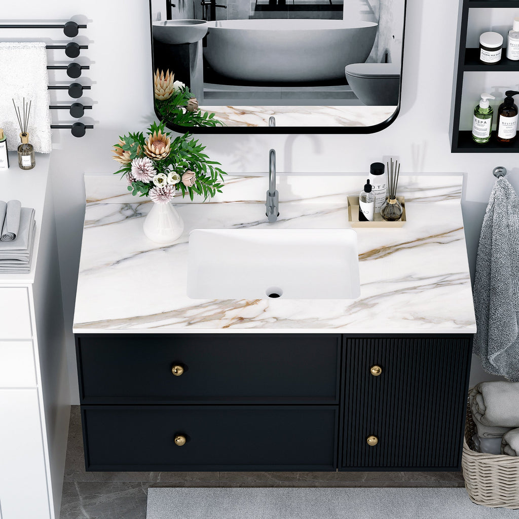 43 Inch Marble Vanity Top with Undermount Rectangular Sink