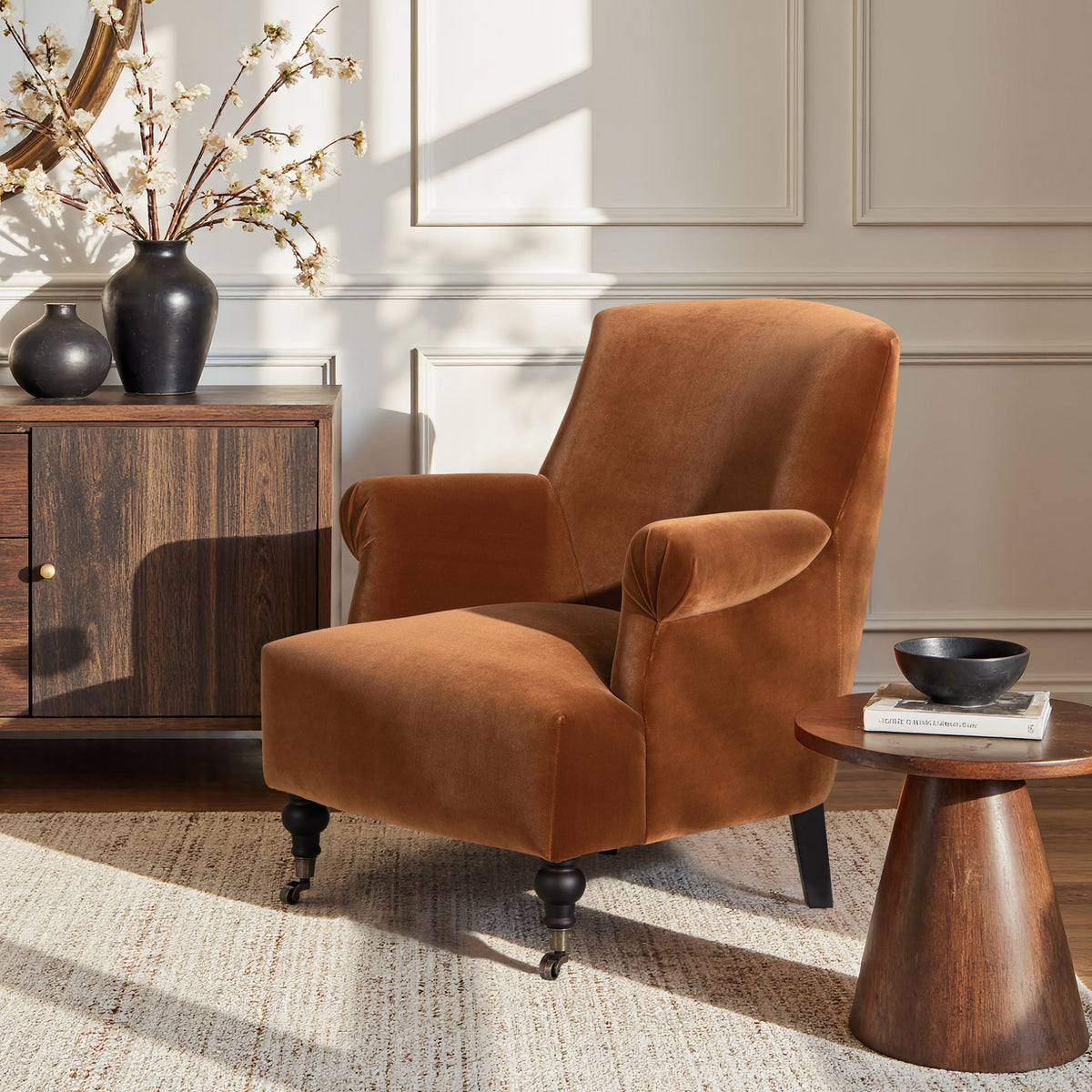 Eloise 30" Pleated Sock Arm Accent Armchair