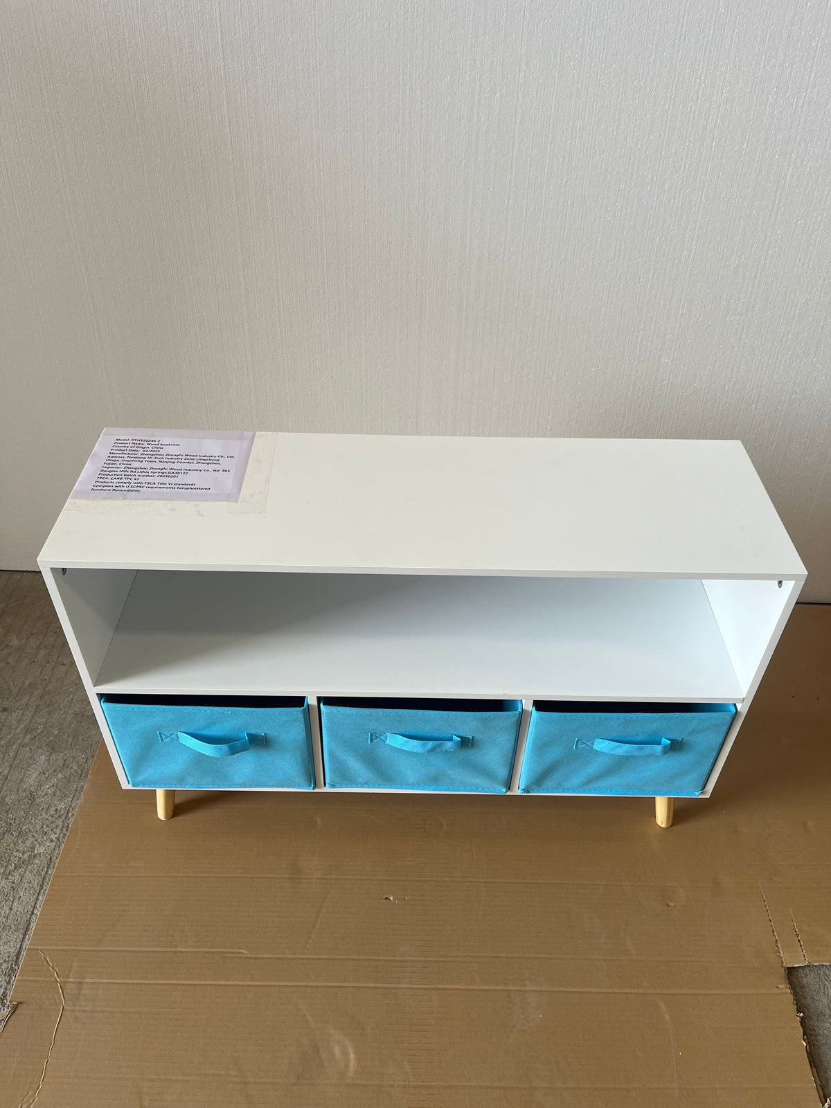 Kids Bookcase with Collapsible Fabric Drawers