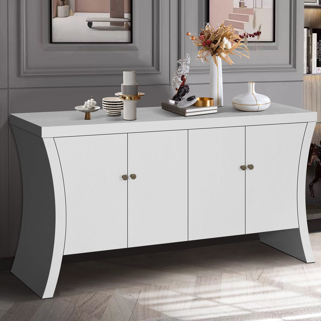 Refined Industrial 4-Door Credenza