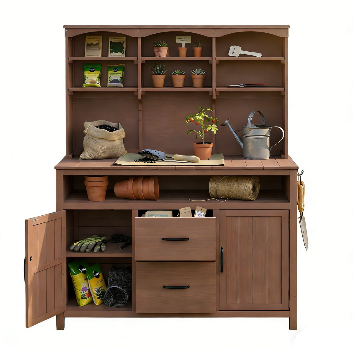 TOPMAX Large Fir Wood Potting Bench