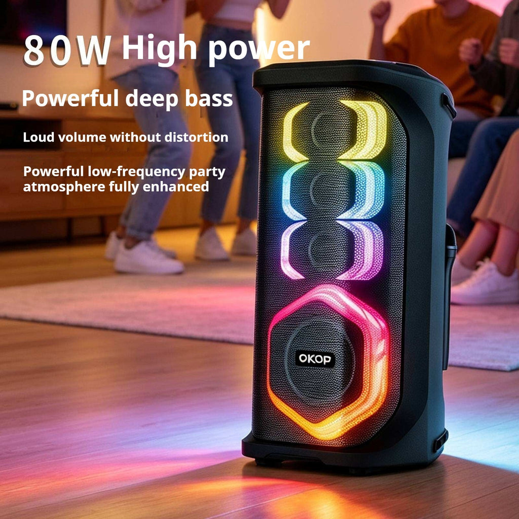 KP-8014 Hot-selling 80W High-power Outdoor Bluetooth Speaker With Dual Microphones Featuring Heavy Bass And Long Battery Life In Stock