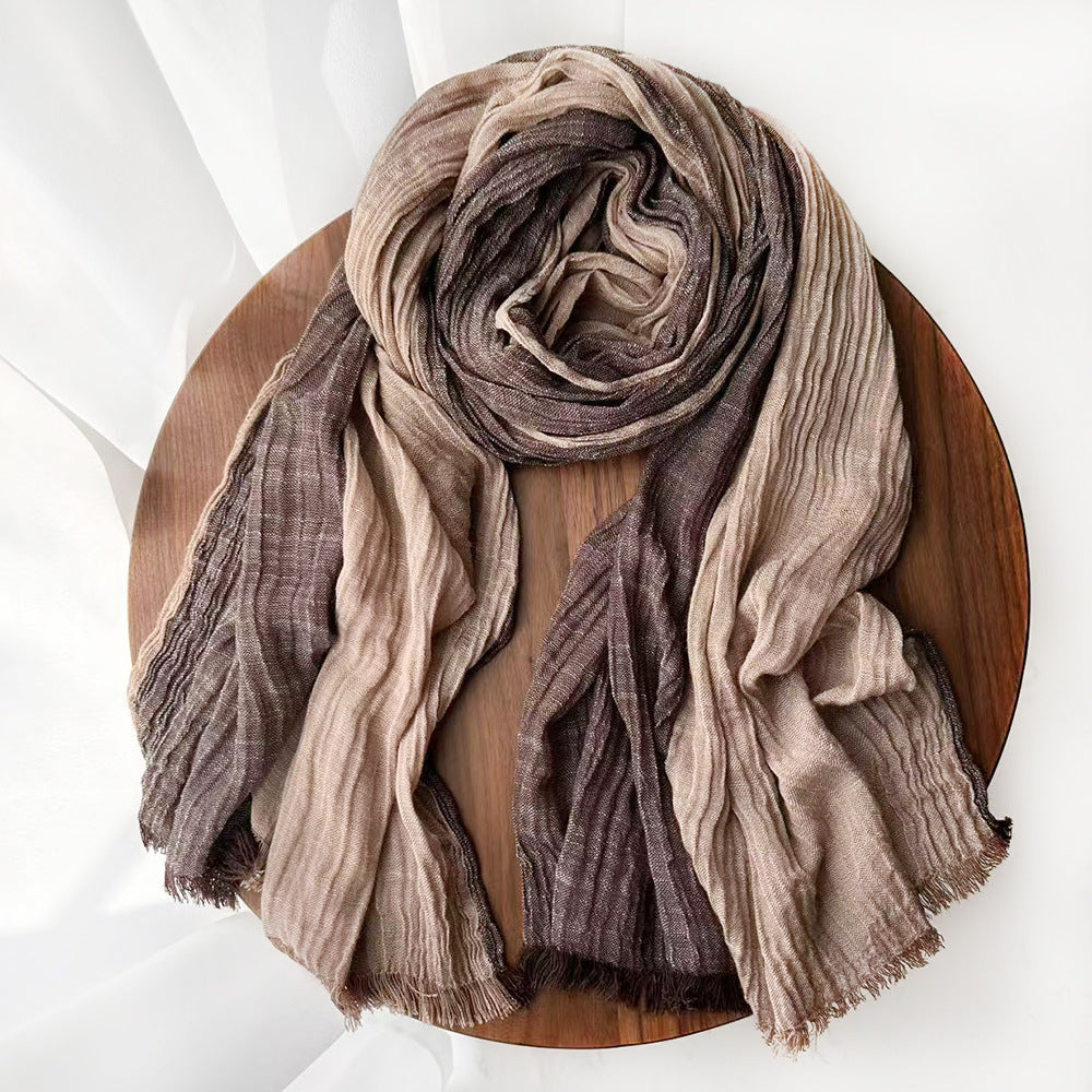 Long Jacquard Patchwork Scarf Decorative Cotton