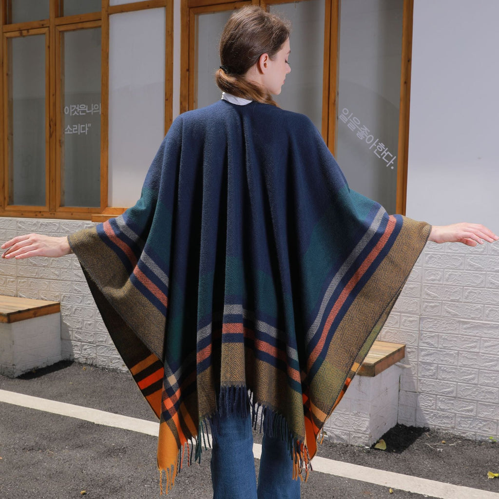 Adjustable Strap New European And American Classic Plaid Shawl