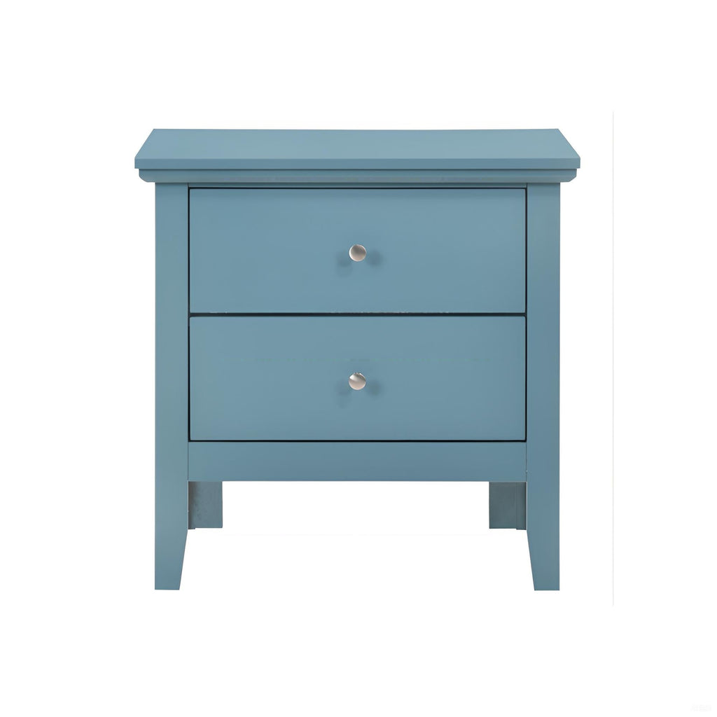 Teal Elegance Nightstand With Drawers