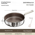 Home-use Flat-bottomed Genuine Titanium Non-stick Frying Panno Coating Required