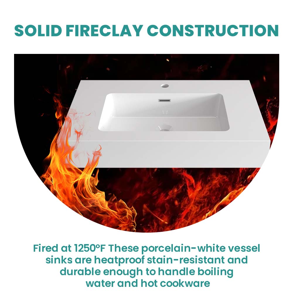 Glossy White Integrated Basin