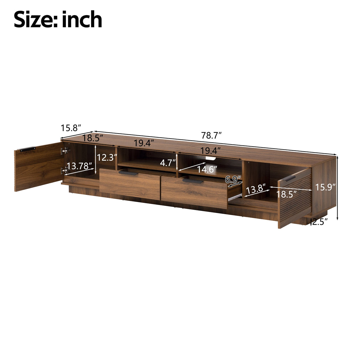 78 Inch Modern TV Stand for TVs up to 85"