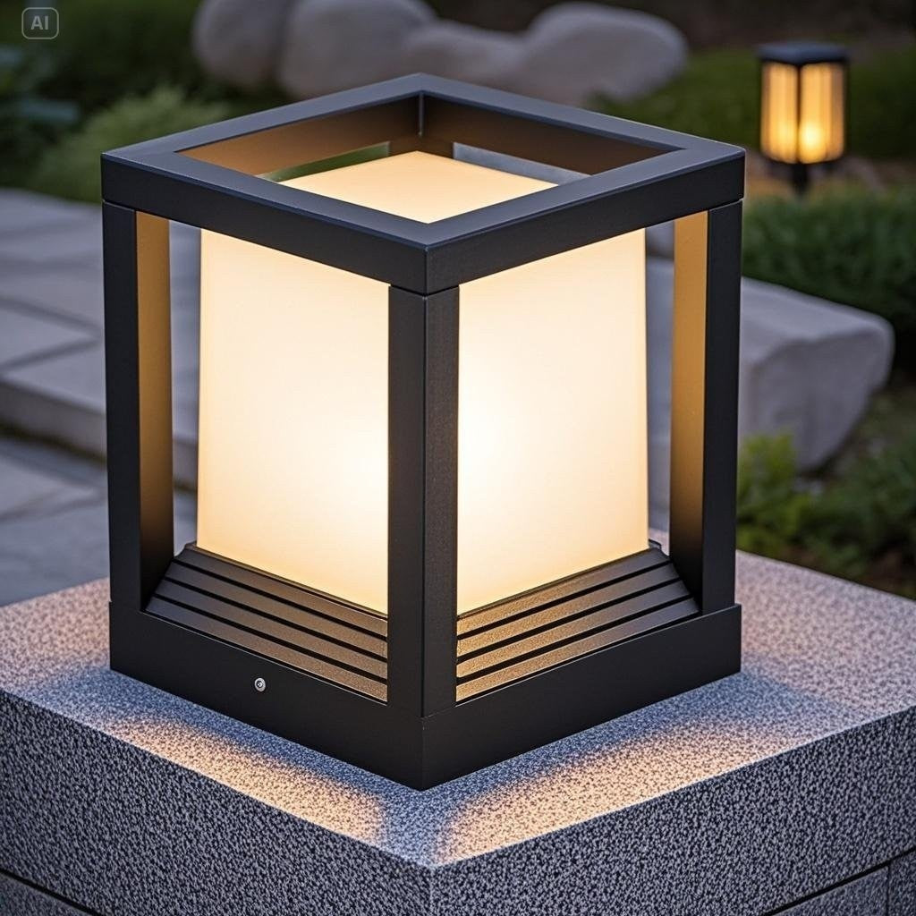 Waterproof Energy-saving Pillar Light For Outdoor Use With Power Connection