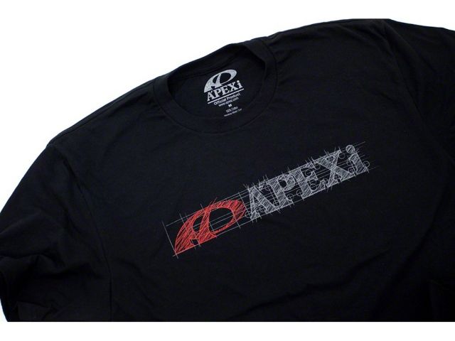 APEXi APEX Blueprint Sketch Tee - Black Medium *Discontinued