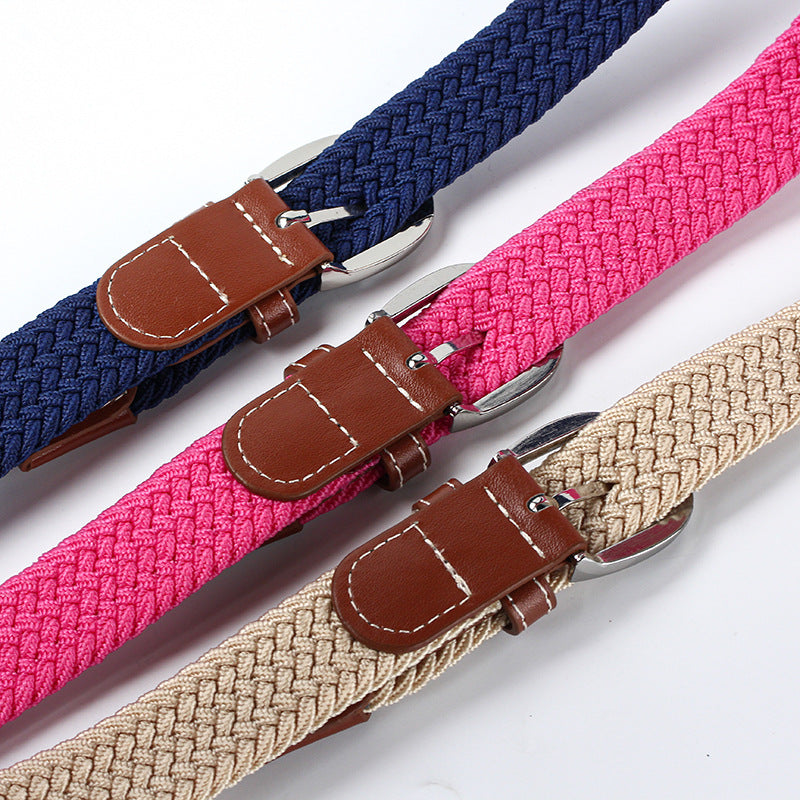Youth Student Canvas Elastic Braided Belt