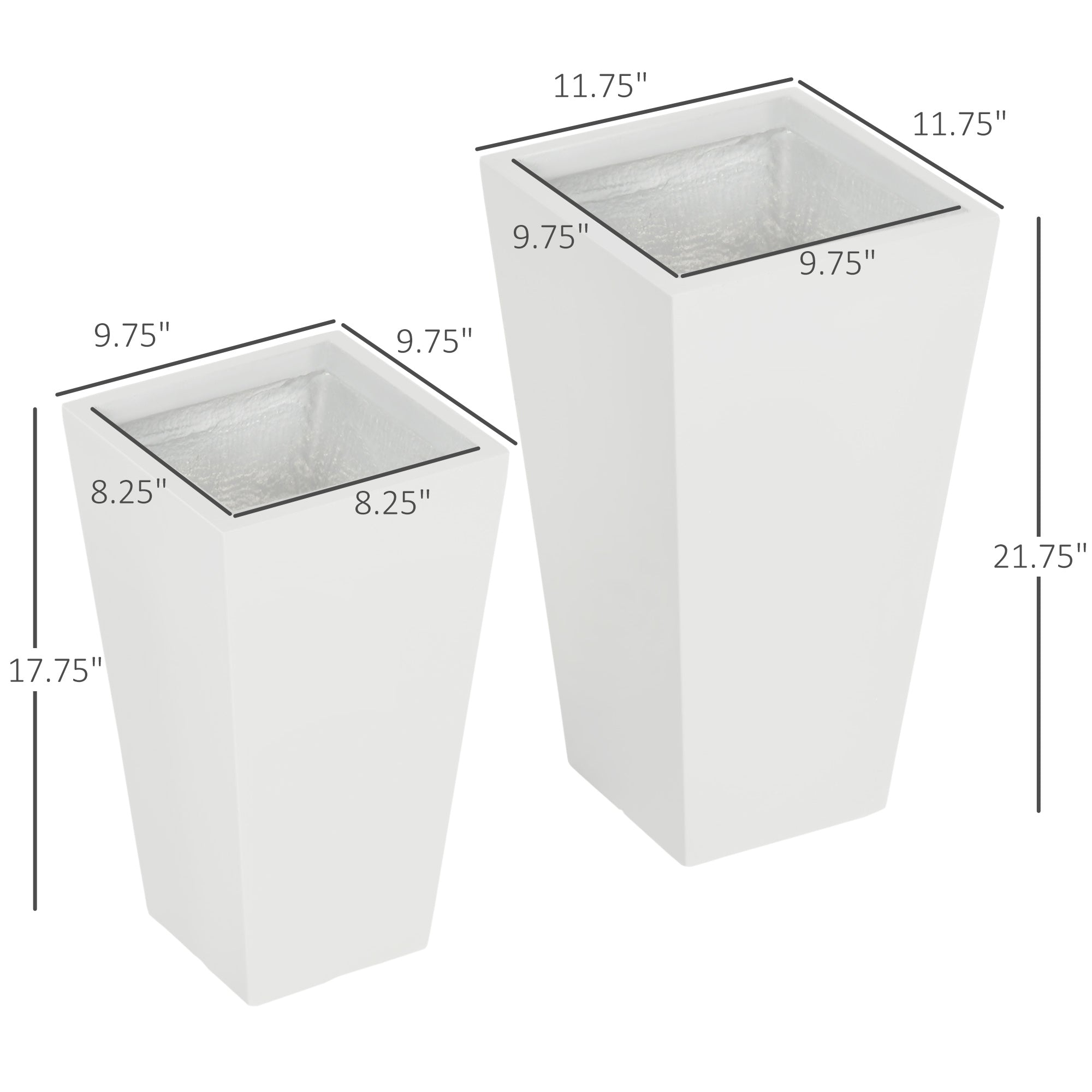 Flower Pots 2-Pack Outdoor Planter Set