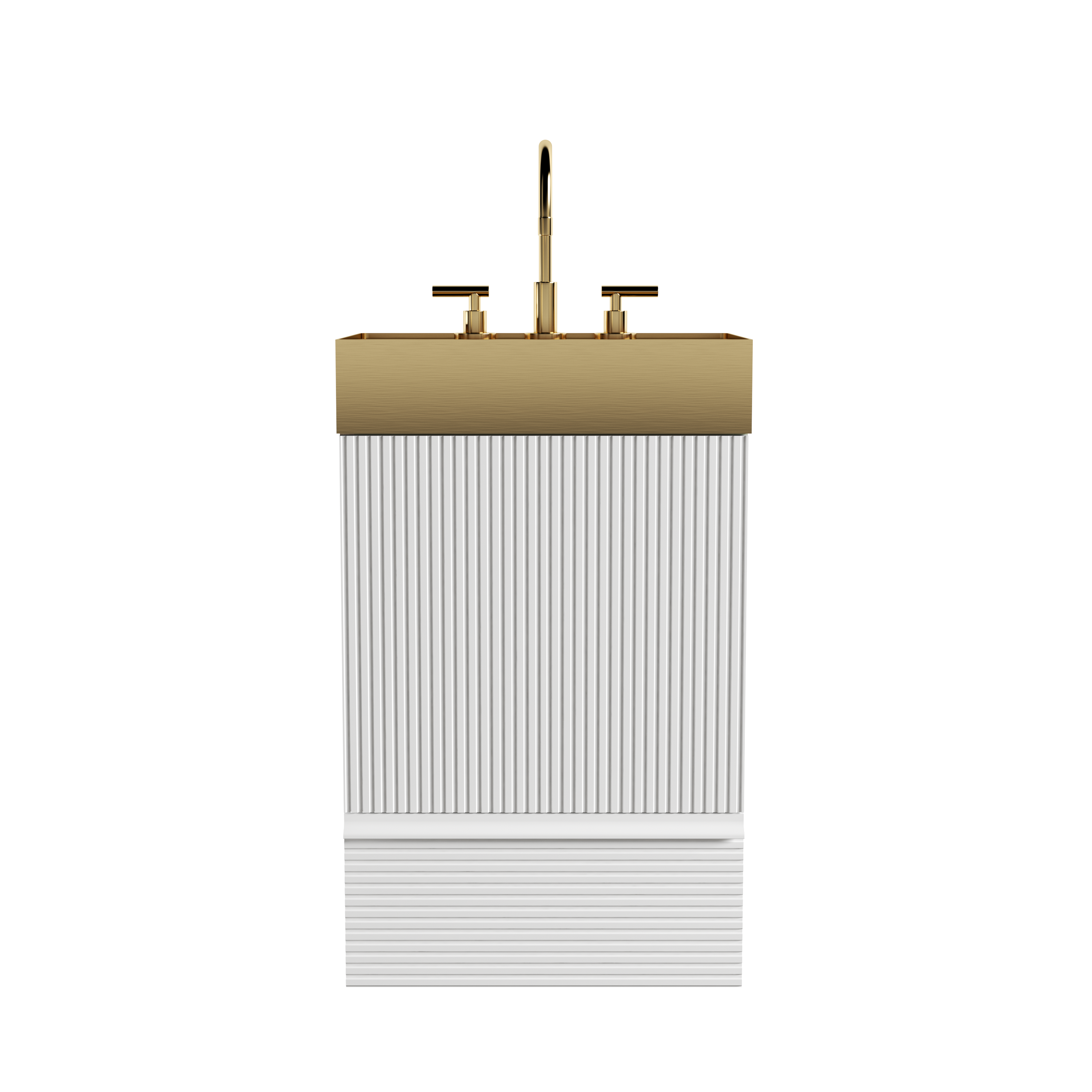 Gada 20" Striped Velvet Bathroom Vanity