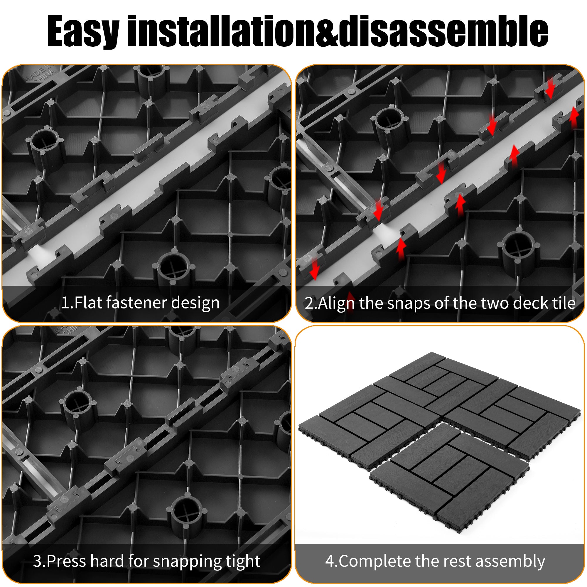 12-Inch ZZ Style Interlocking Deck Tiles