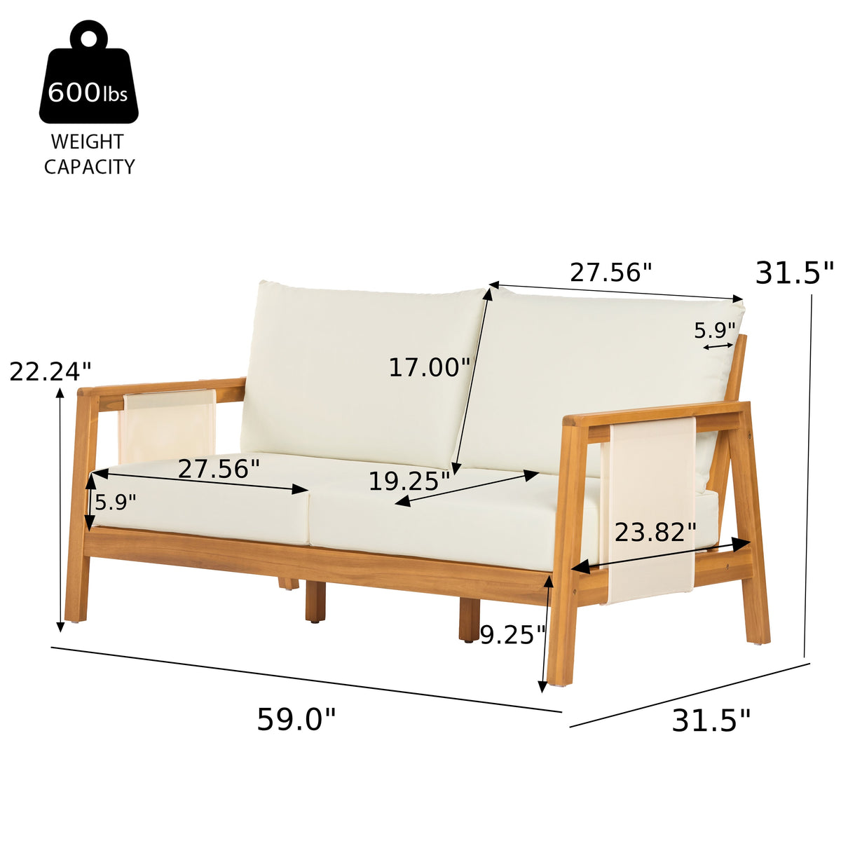 4-Piece Outdoor Sofa Set with Cushions