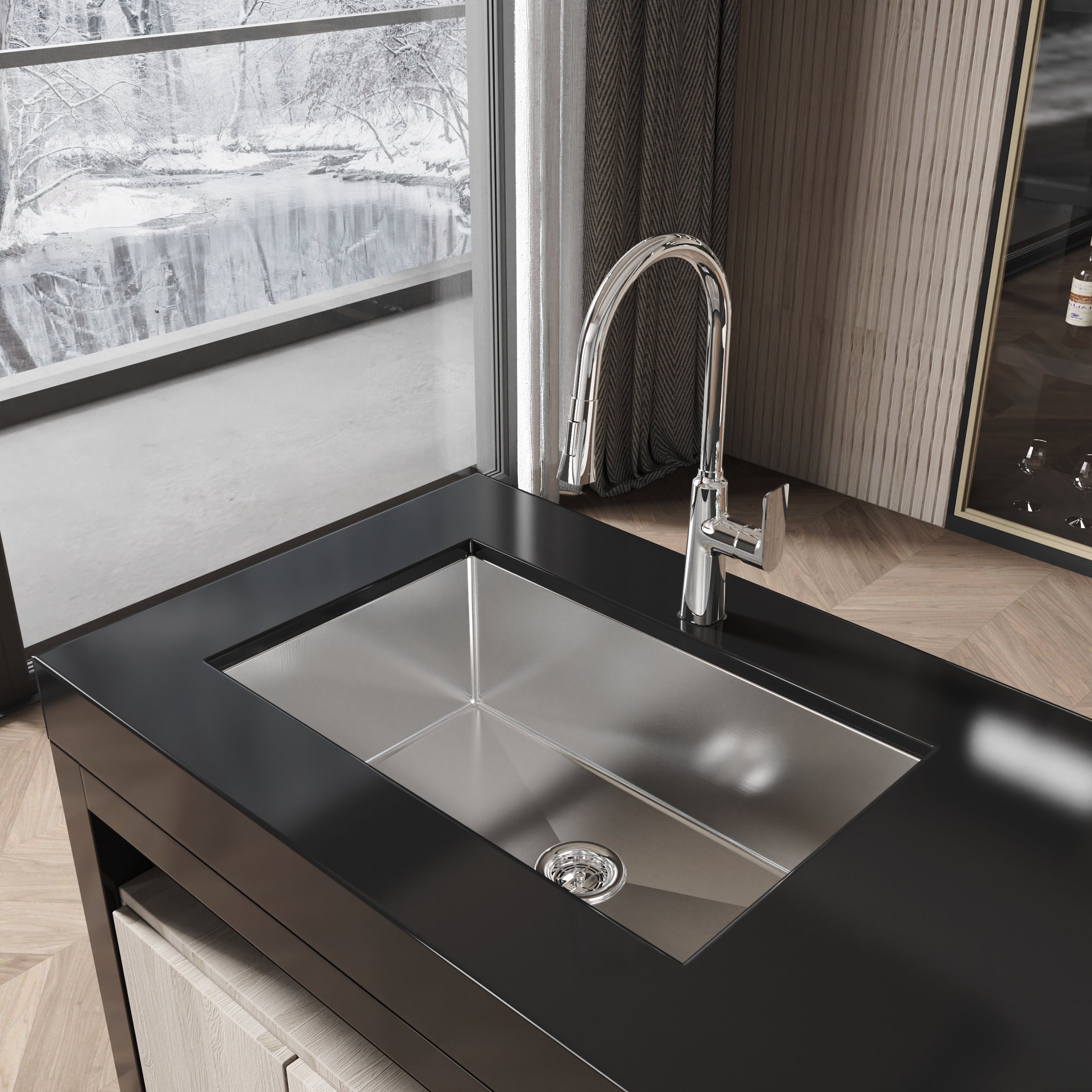Stainless Steel Kitchen Sink, 30"x19" Drop In Single Bowl