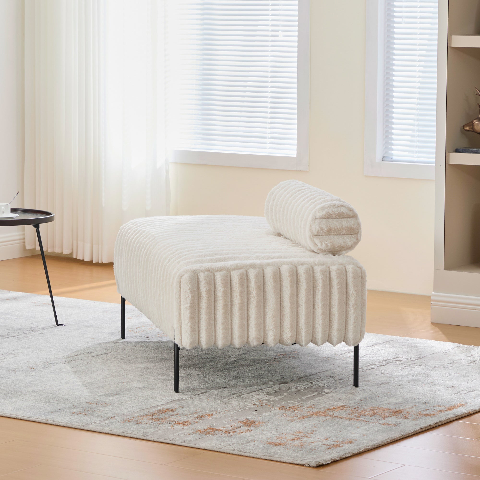 49.6" Wide Upholstered Mini Loveseat with Metal Legs