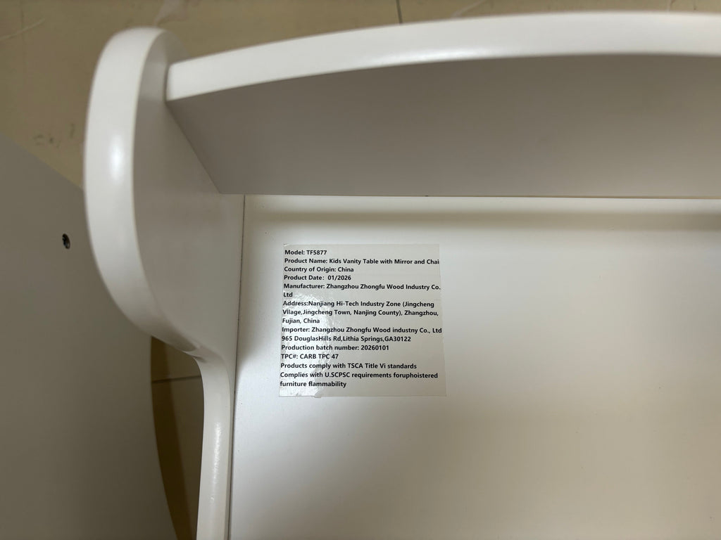 Kids Vanity Table with Mirror and Chair