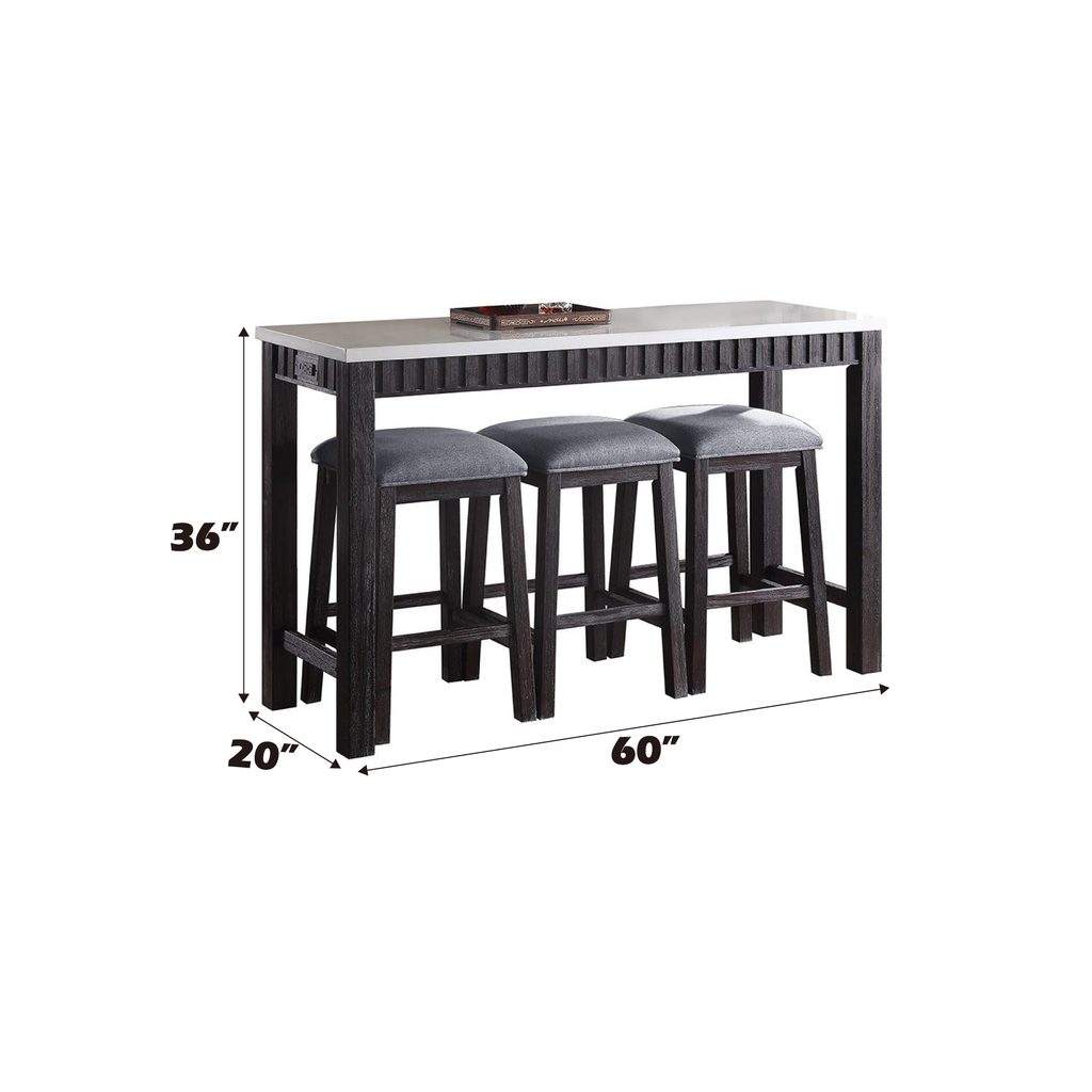 Necalli Marble Top & Weathered Dining Set