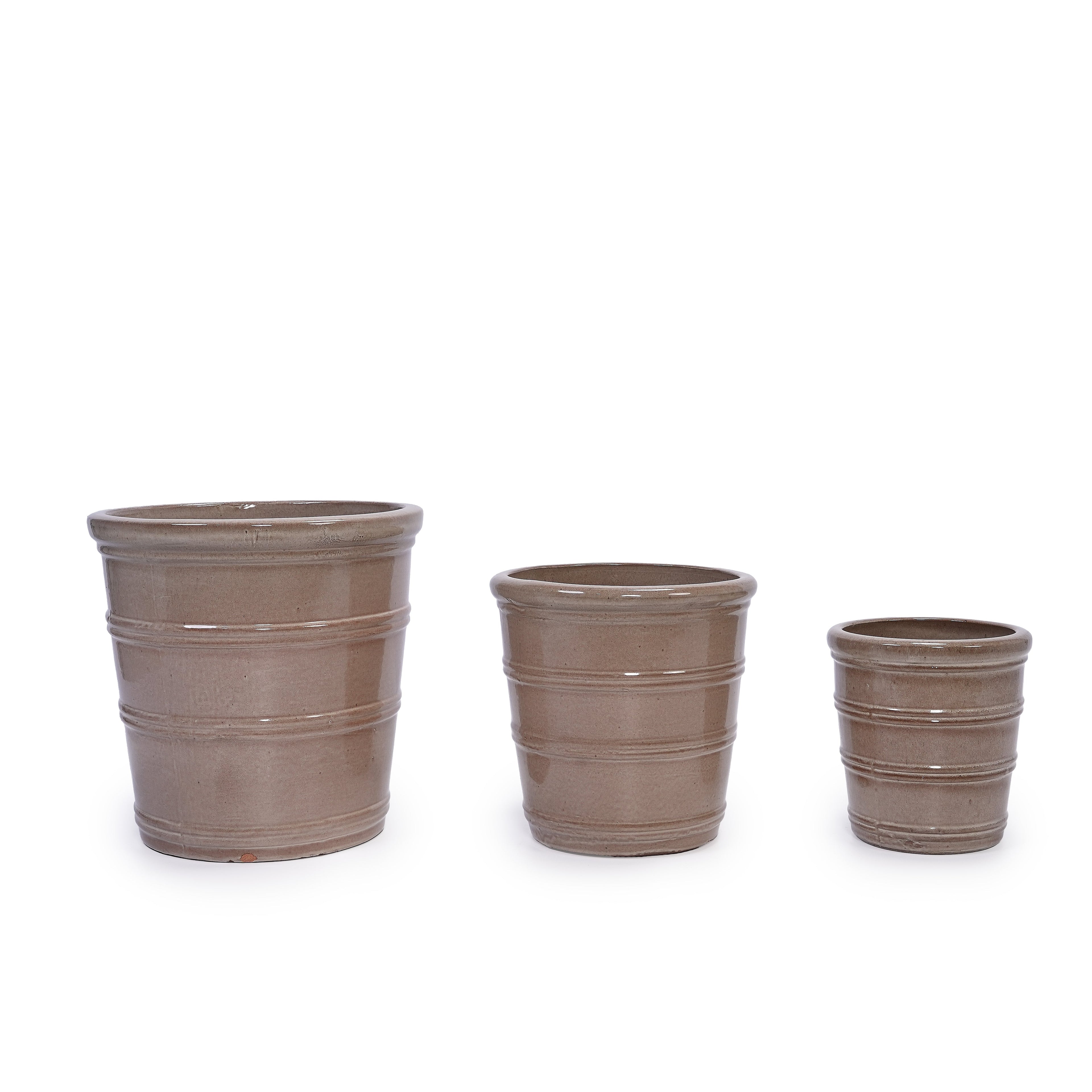 Handmade Ceramic Planter Set of 3, 16"/13"/10" Diameter