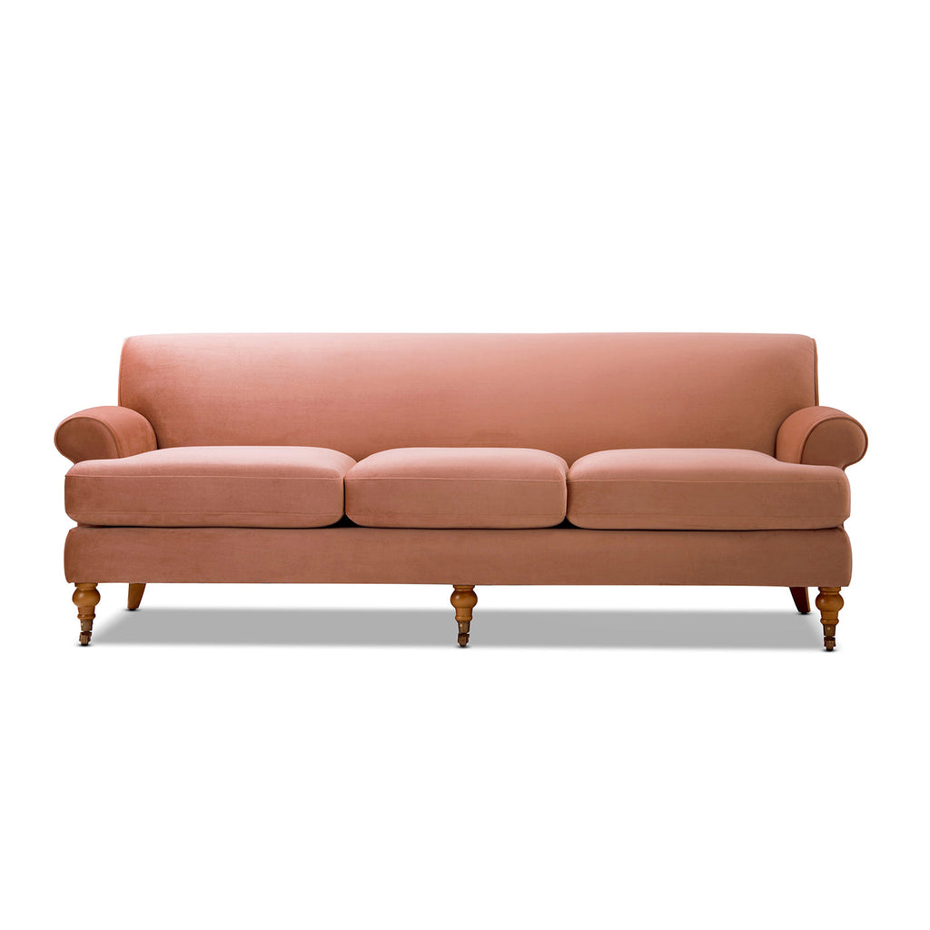 Alana Lawson Three-Cushion Tightback Sofa, Peach