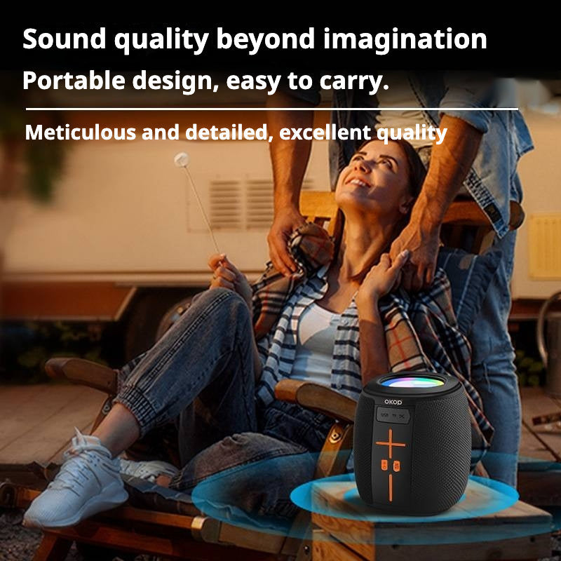 KP-539 Best-Selling Portable Outdoor Bluetooth Speaker Dual-Magnet Heavy Bass RGB Ambient Lighting TF Card Support Waterproof Subwoofer With Handle In Stock