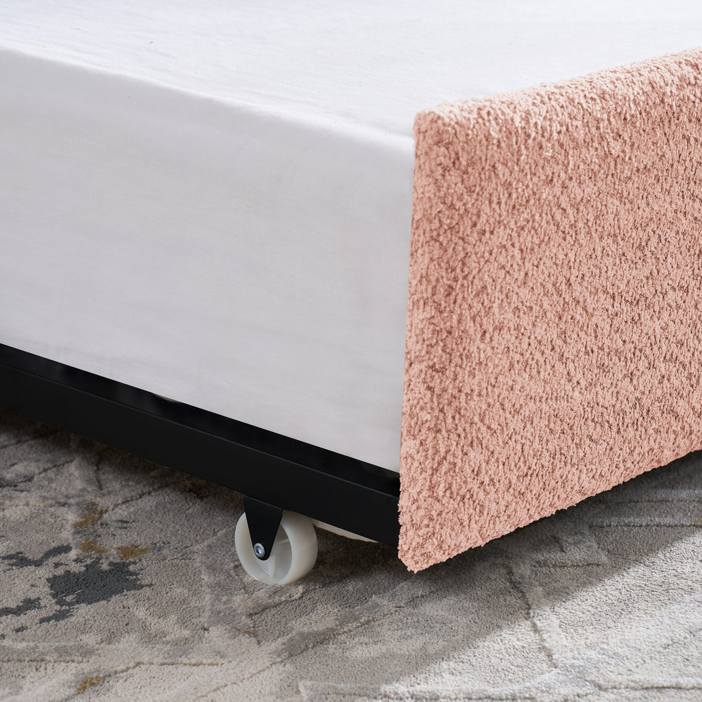 Full Size Daybed with Twin Size Pop-up Trundle Upholstered Tufted Sofa Bed