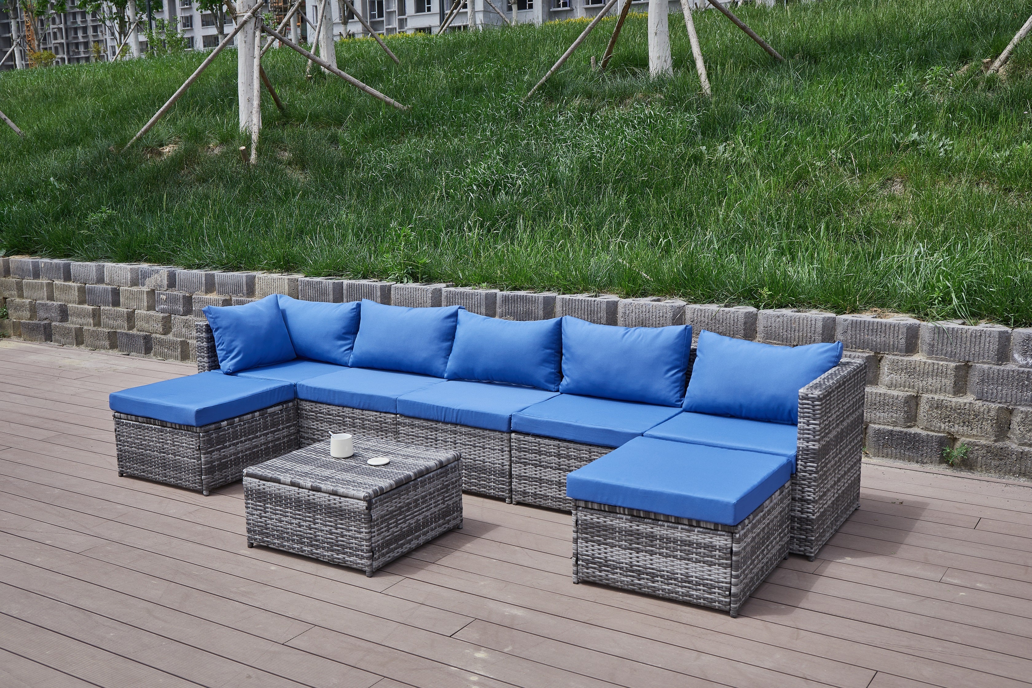 Patio Sofa with Cushions