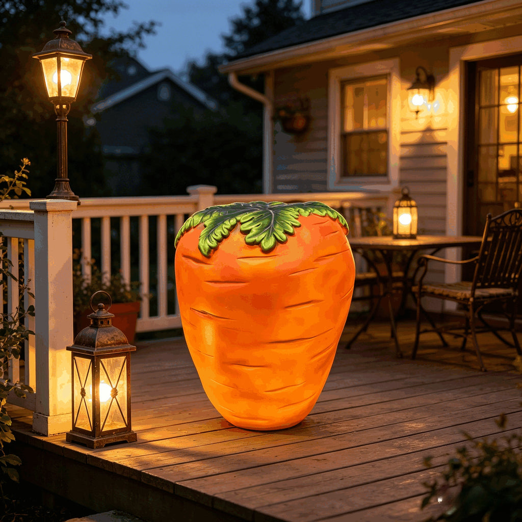 16" Oversized Carrot Shaped Resin Stool