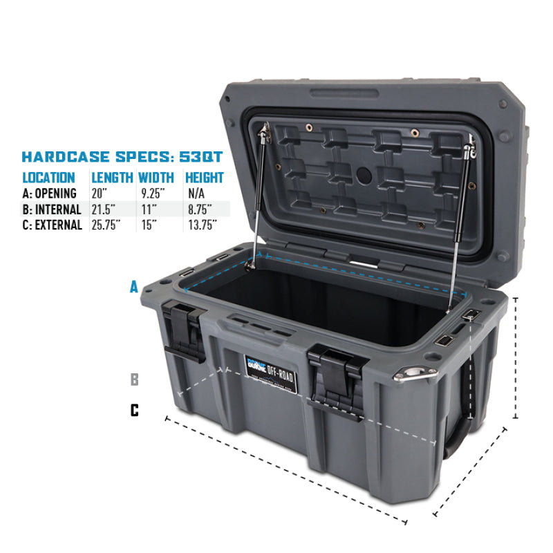 Borne Off-Road Hard Case 53QT Black BNHC-053BK