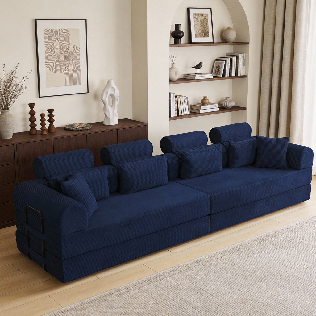 L Shape Modular Sectional Sofa - Blue