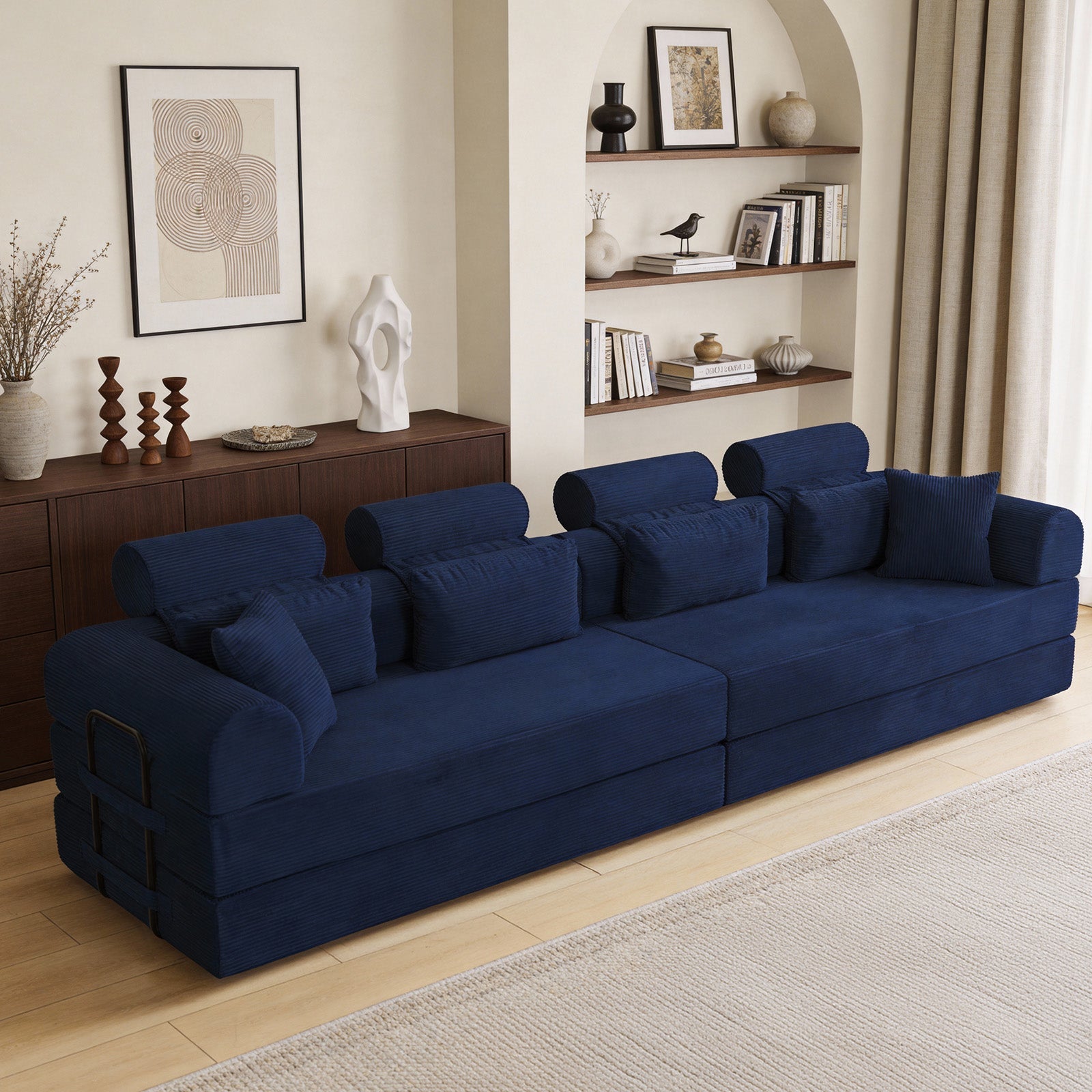 L Shape Modular Sectional Sofa - Blue