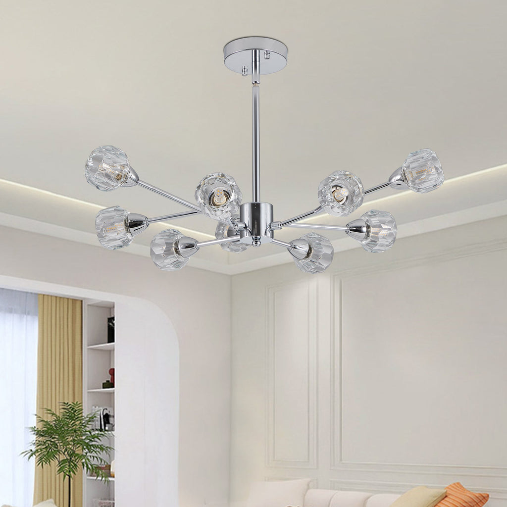 28" Modern Crystal Chandeliers with 9 Lights