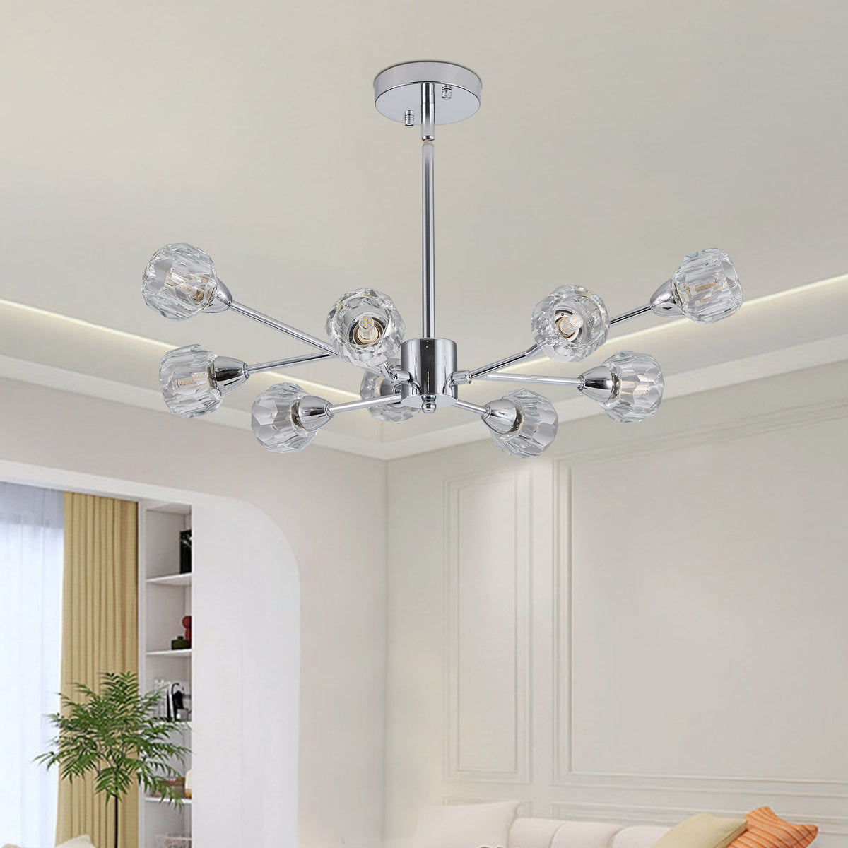 28" Modern Crystal Chandeliers with 9 Lights