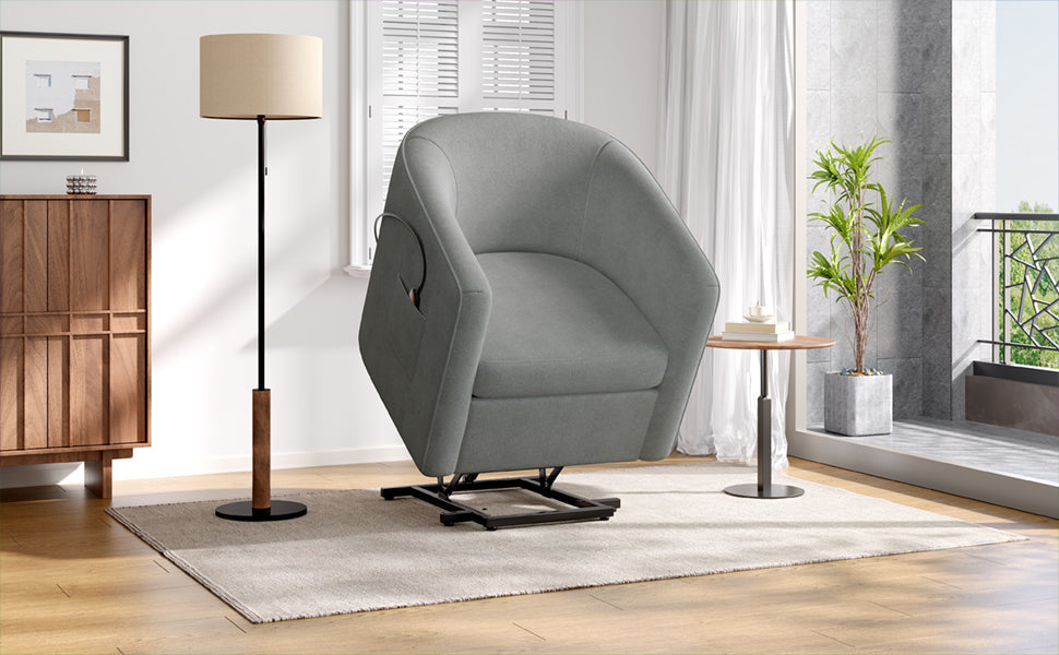 Power Lift Recliner Barrel Shape Recliner Chair