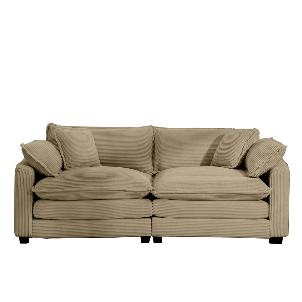 Modern Fabric Living Room Sofa with 4 Pillows