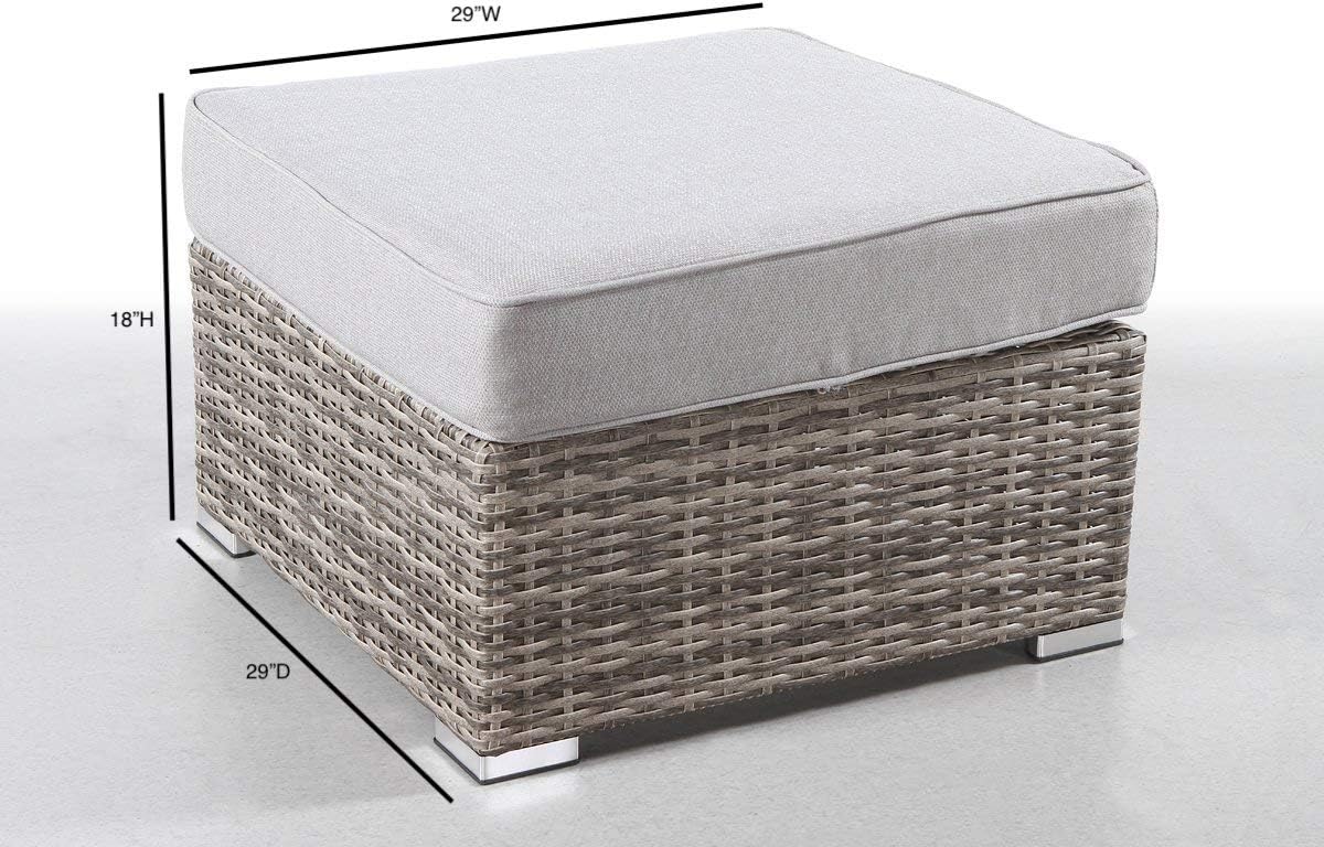 Fully Assembled Outdoor Ottoman with Cushion