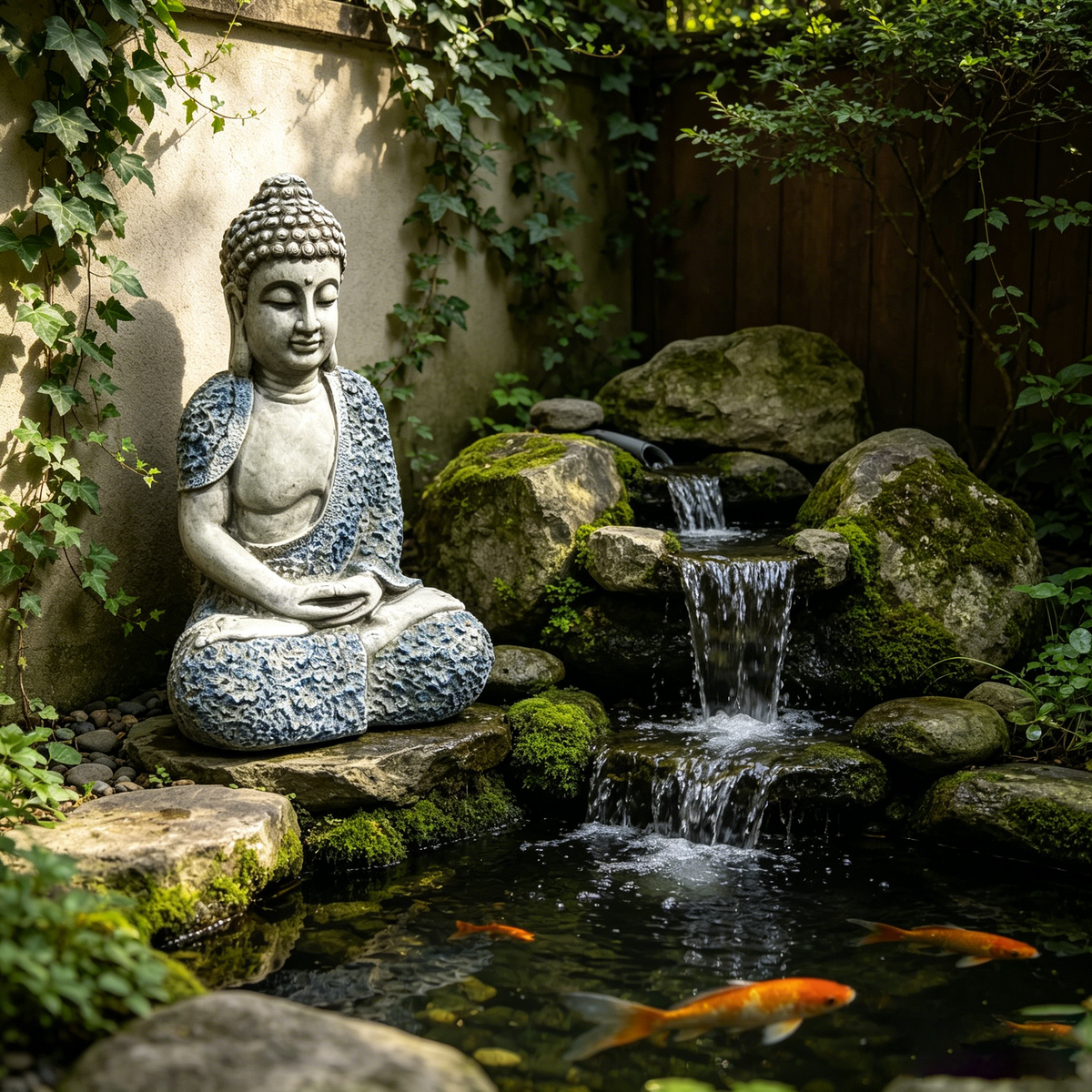 16'' Weatherproof Resin Buddha Garden Statue
