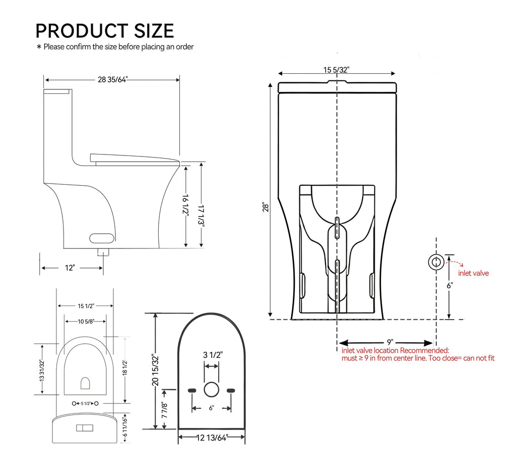 1.28/0.8 GPF Tornado Flush One-Piece Toilet