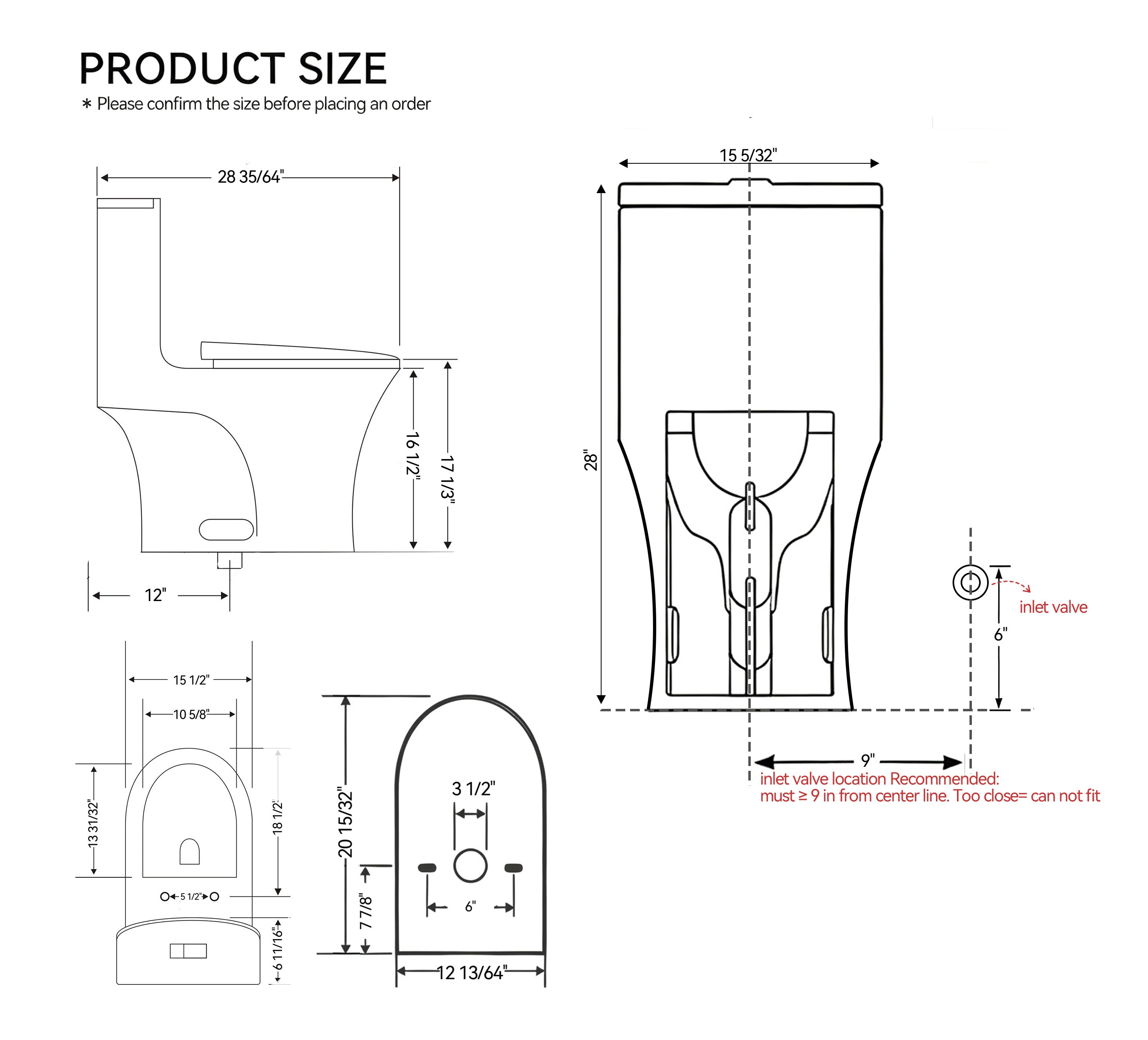 1.28/0.8 GPF Tornado Flush One-Piece Toilet