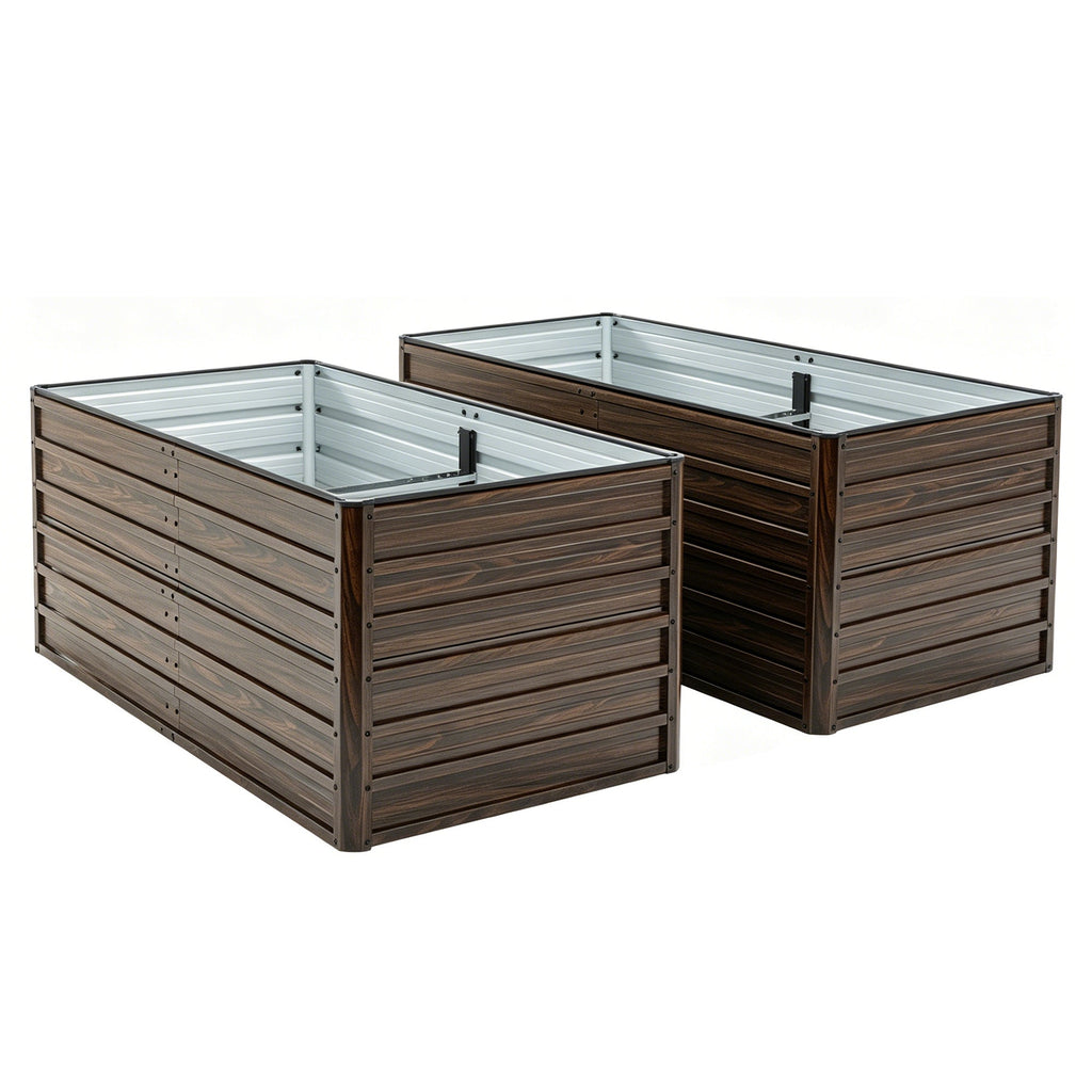 2-Pack 74.6"x35.4"x25" Raised Garden Bed Kit