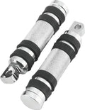 Bikers Choice Big Twin & XL Chrome Knurled Male Mount Footpegs W/Rubber Bands Pr. 490485