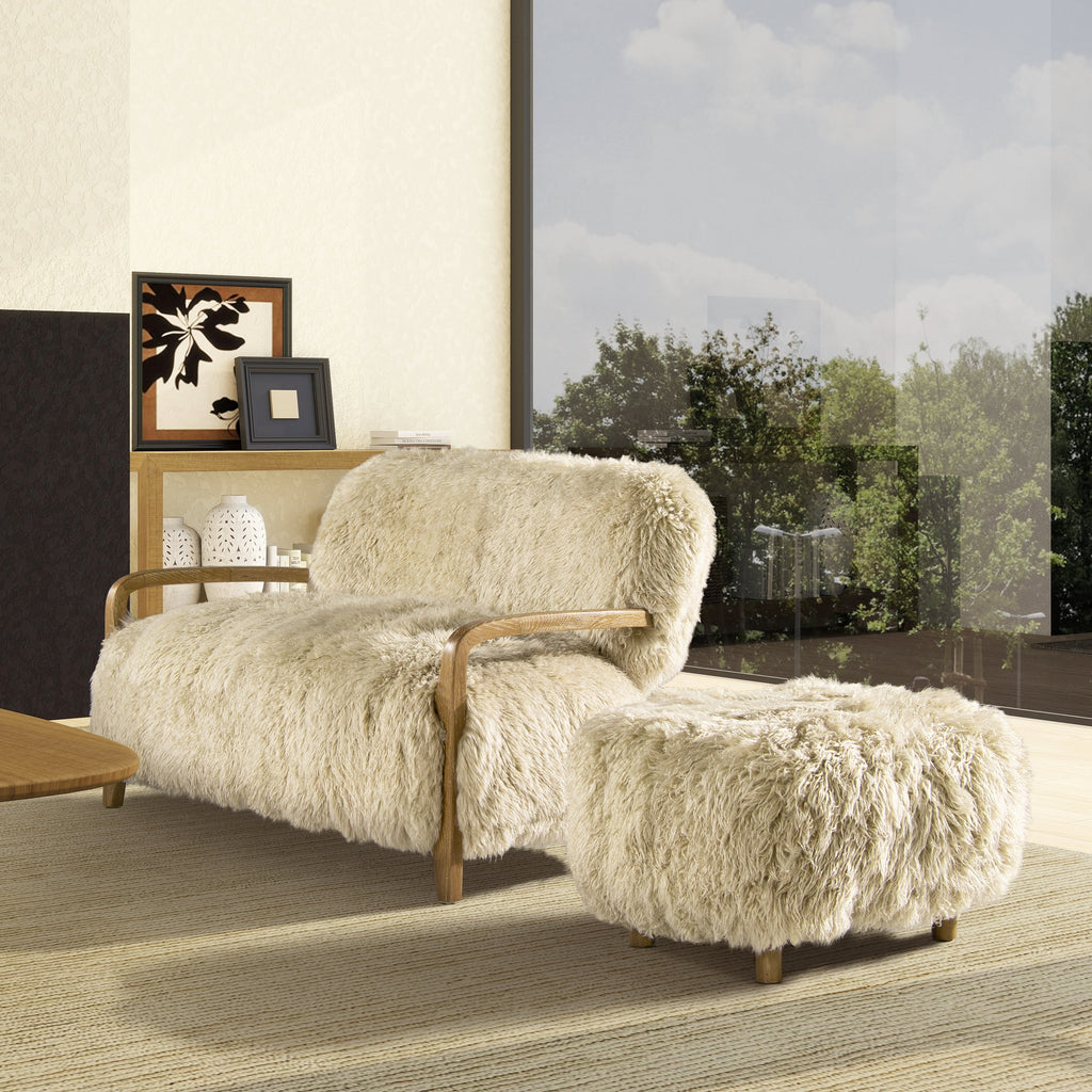 Enchante 52.5" New Zealand Sheepskin Accent Loveseat