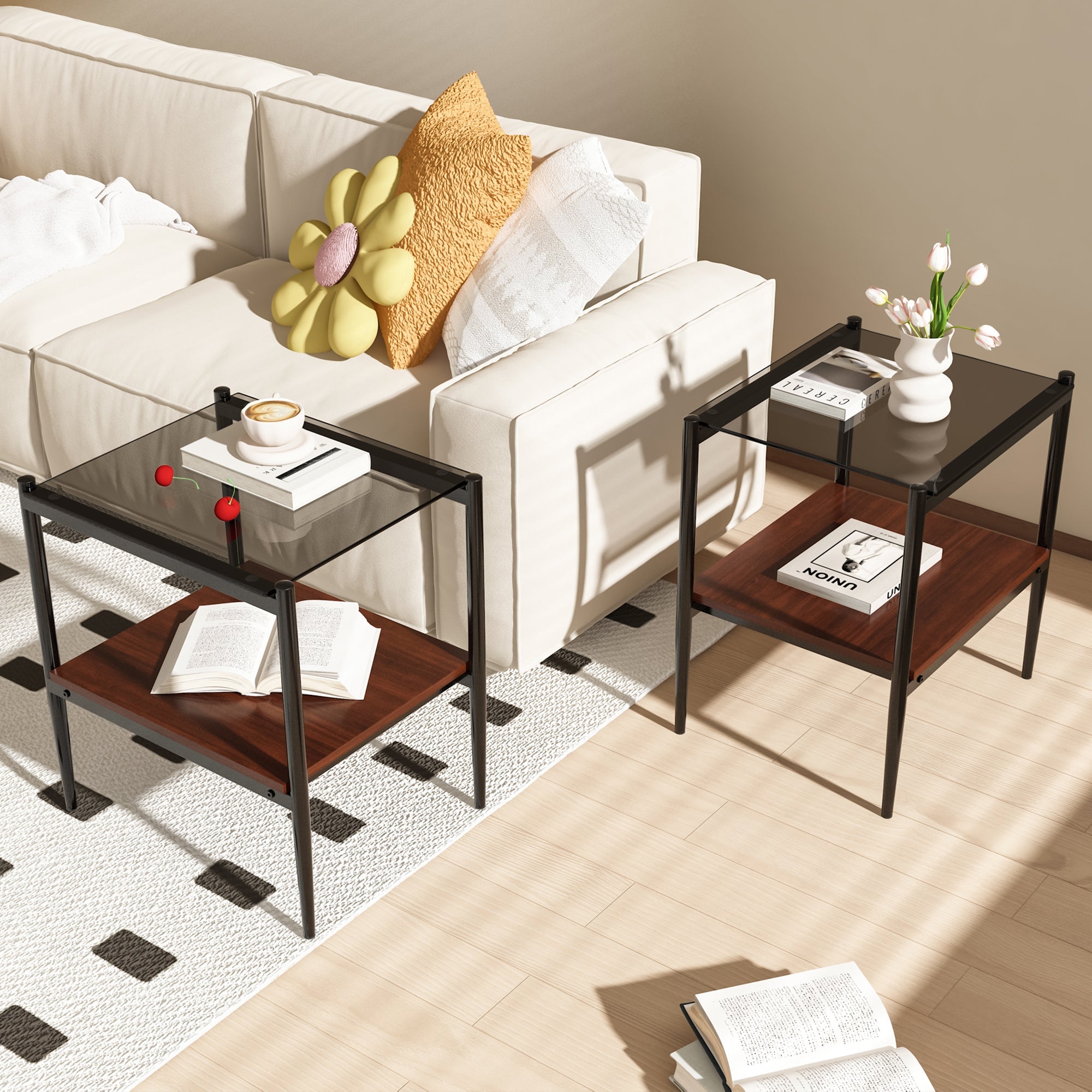 Set of 2 Rectangle End Table